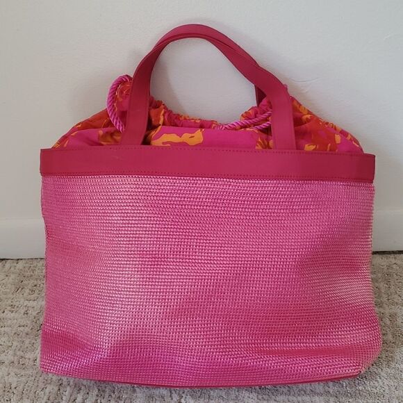Escada | Tropical Punch Woven Beach Tote - Picture 4 of 7